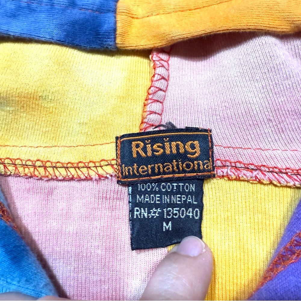 Rising International Patchwork Hippie Hoodie Jack… - image 7